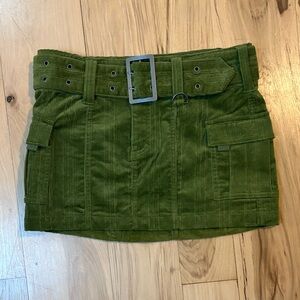 Urban Outfitters Green Corduroy Mini Skirt